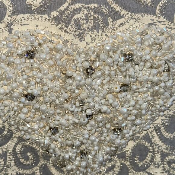 Twisted Heart America deadstock Y2K sherpa hoodie with heart beading detail EUC - Picture 5 of 14